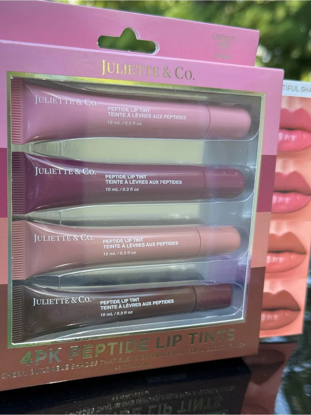 4-Pack Peptide Lip Tints — Pink & Neutral Set
